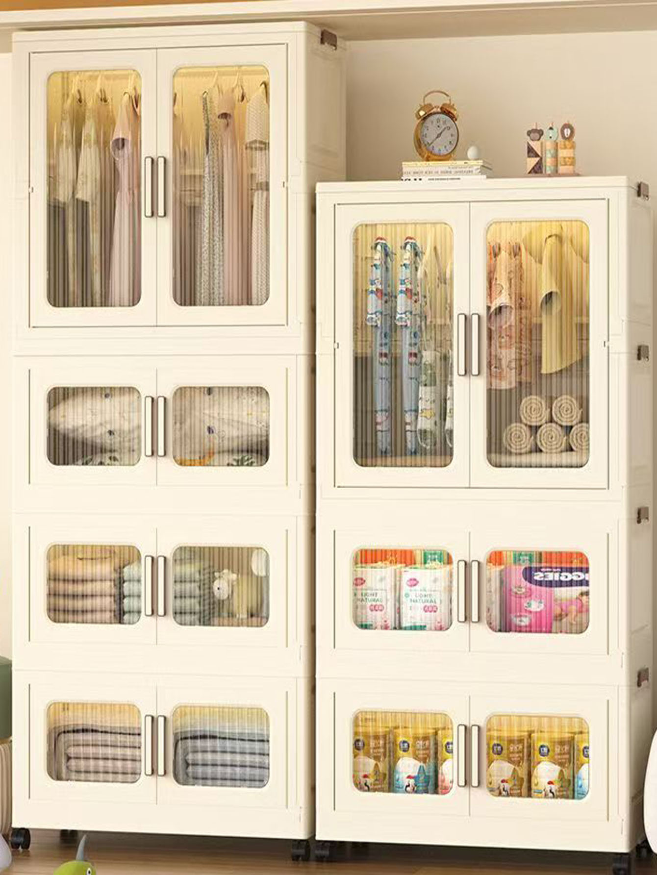 Baby Clothes - Folding storage cabinet home clothes storage