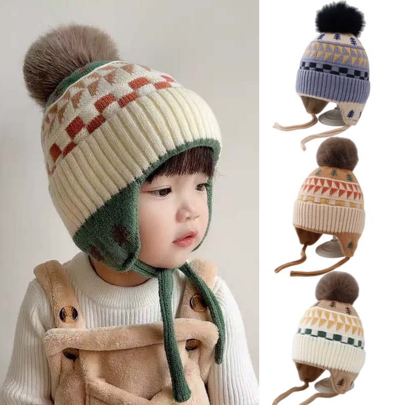 Infant Beanie Hat With Ears - Ear Protection Baby Beanie Caps with