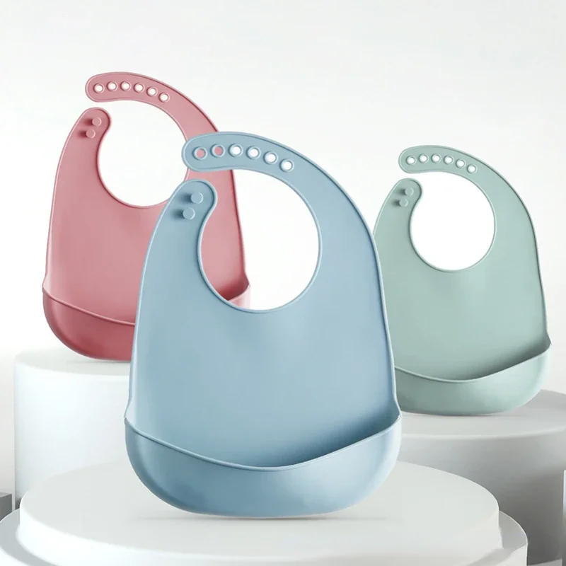 Waterproof Baby Bibs Silicone - 1/3pcs Baby Bib Adjustable Waterproof Bibs