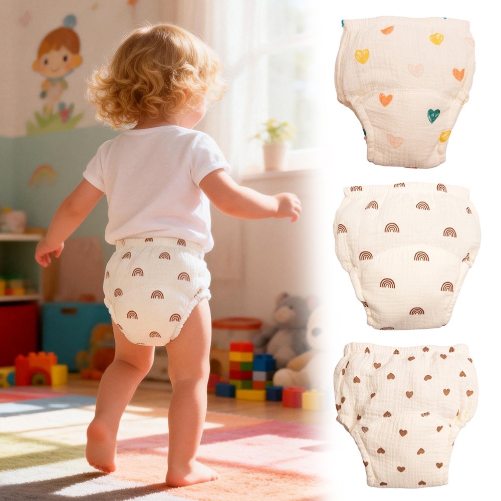 Toddler Training Pants Leak Proof - Cotton Gauze Baby Training Pants Breathable