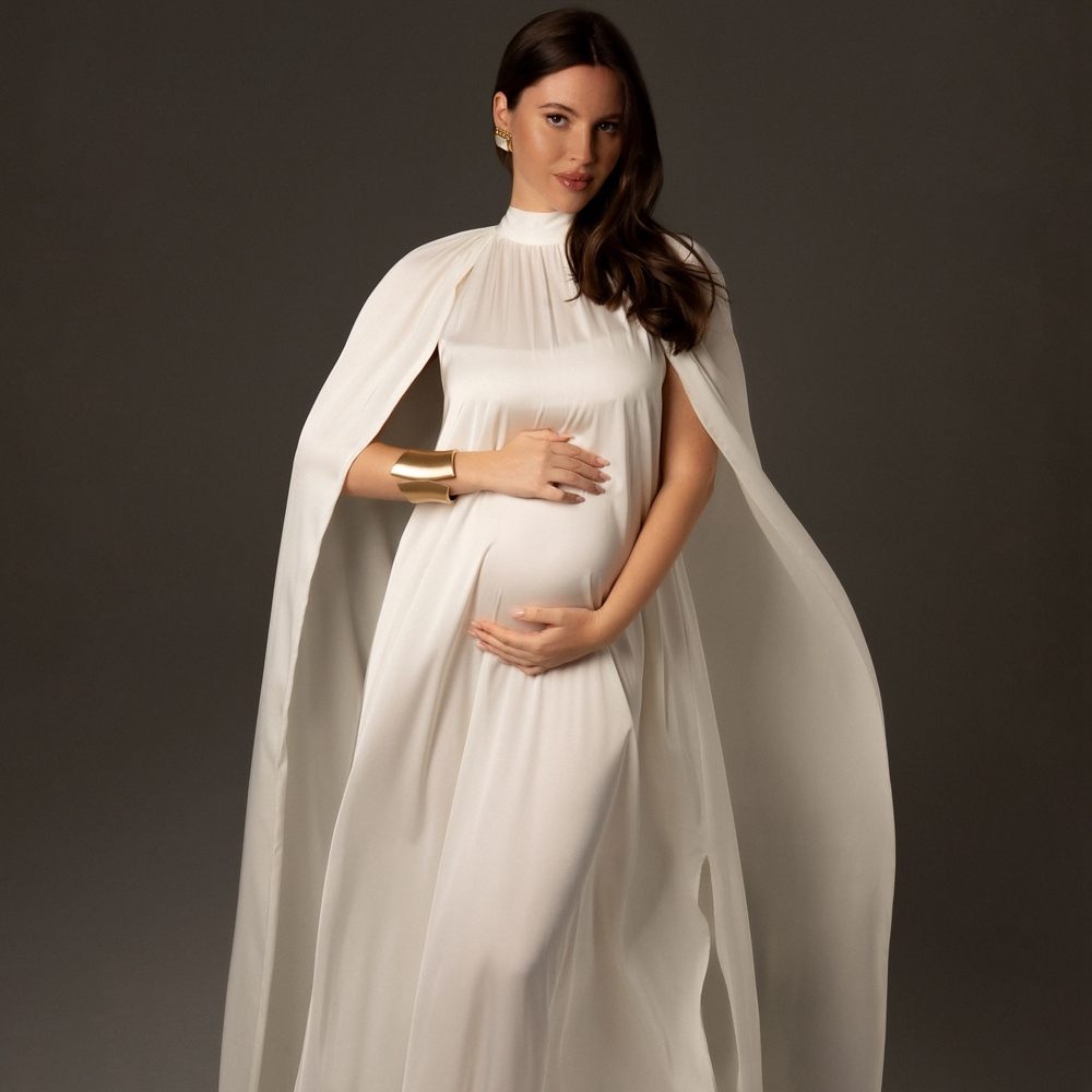 Maternity Wear - Maternity Photography Props Dress Elegant Cape