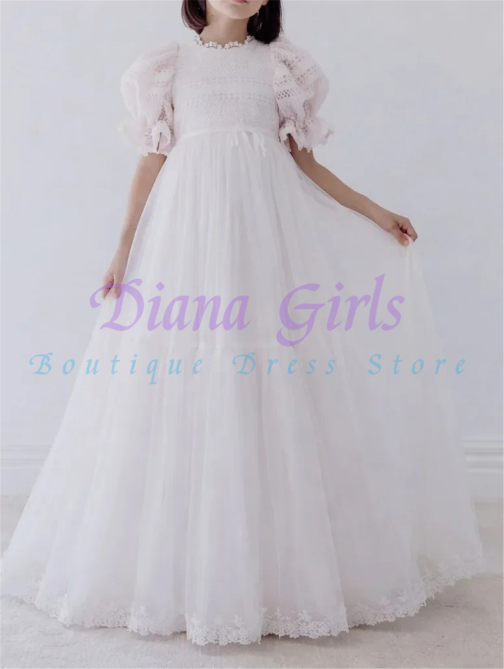 Toddler Girl Tulle Party Dress - Quality Elegant Flower Girl Dress Lace