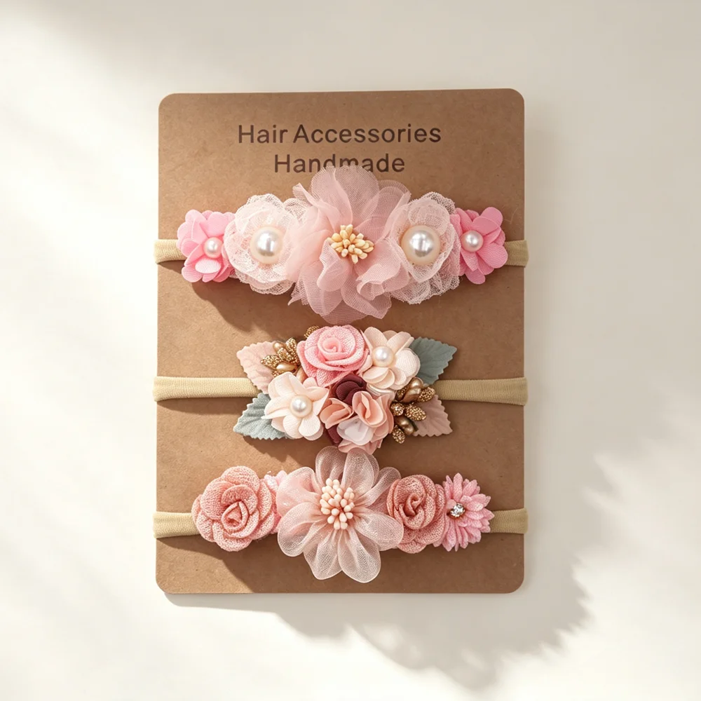 Baby Gear - 3pcs Baby Girl Elastic Headband Set