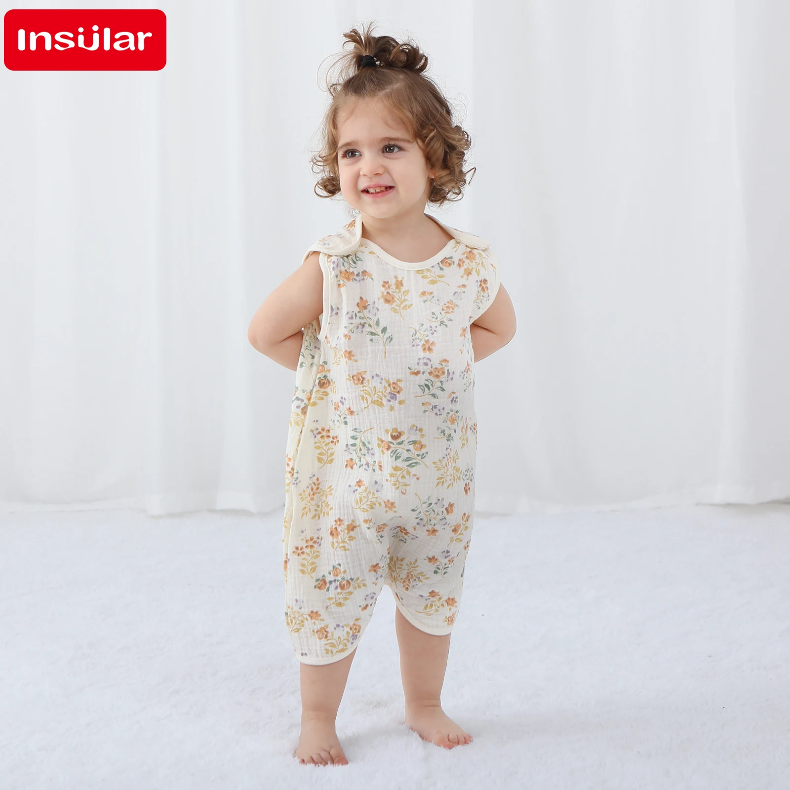 Newborn Baby Girl Romper Floral - INSULAR Newborn Baby Girl Bodysuit Soft