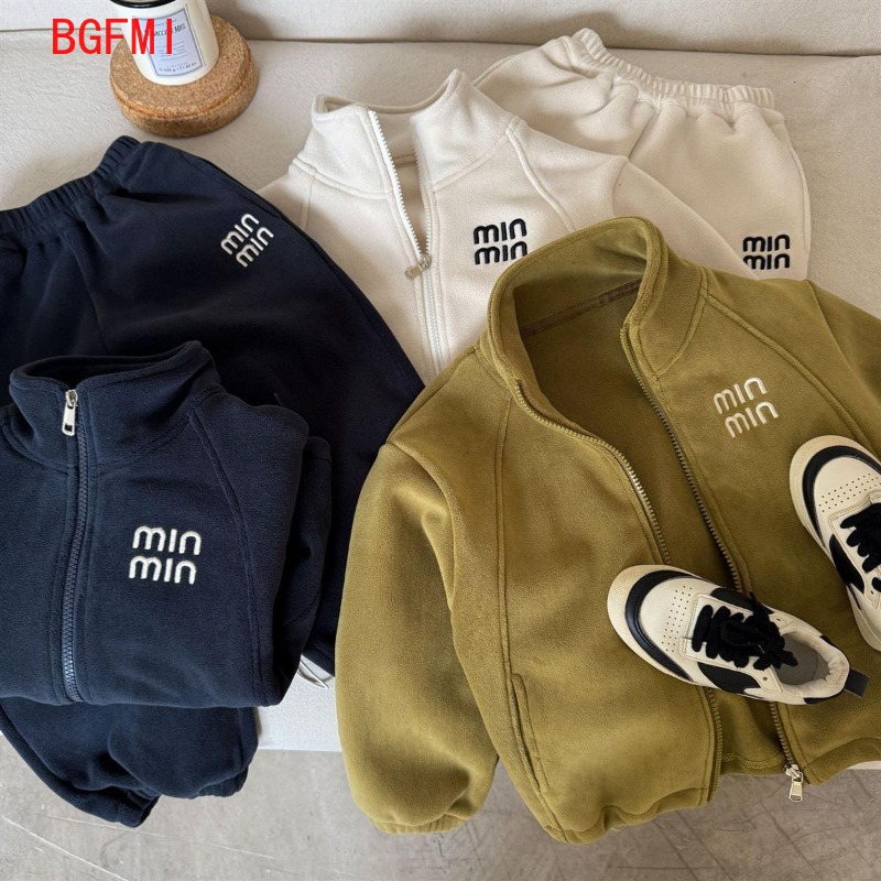 Toddler Boy Winter Fleece Jacket - Spring Autumn Casual Sweatshirt Suit Winter