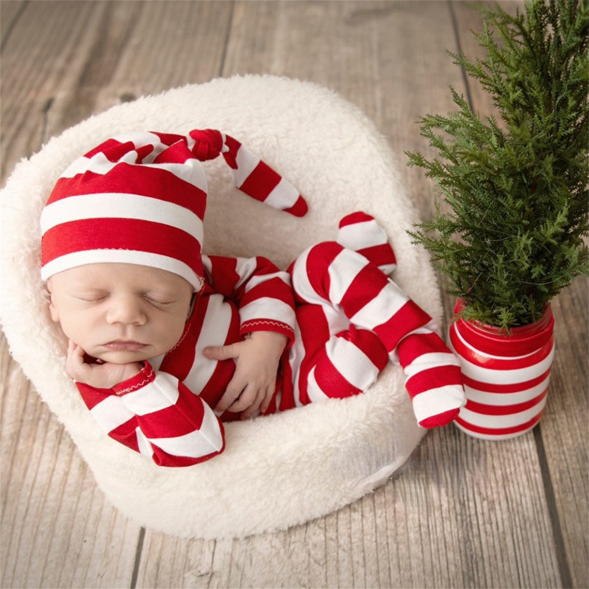 Infant Photography Props Outfit - Ylsteed Newborn Red Jumpsuit with Hat