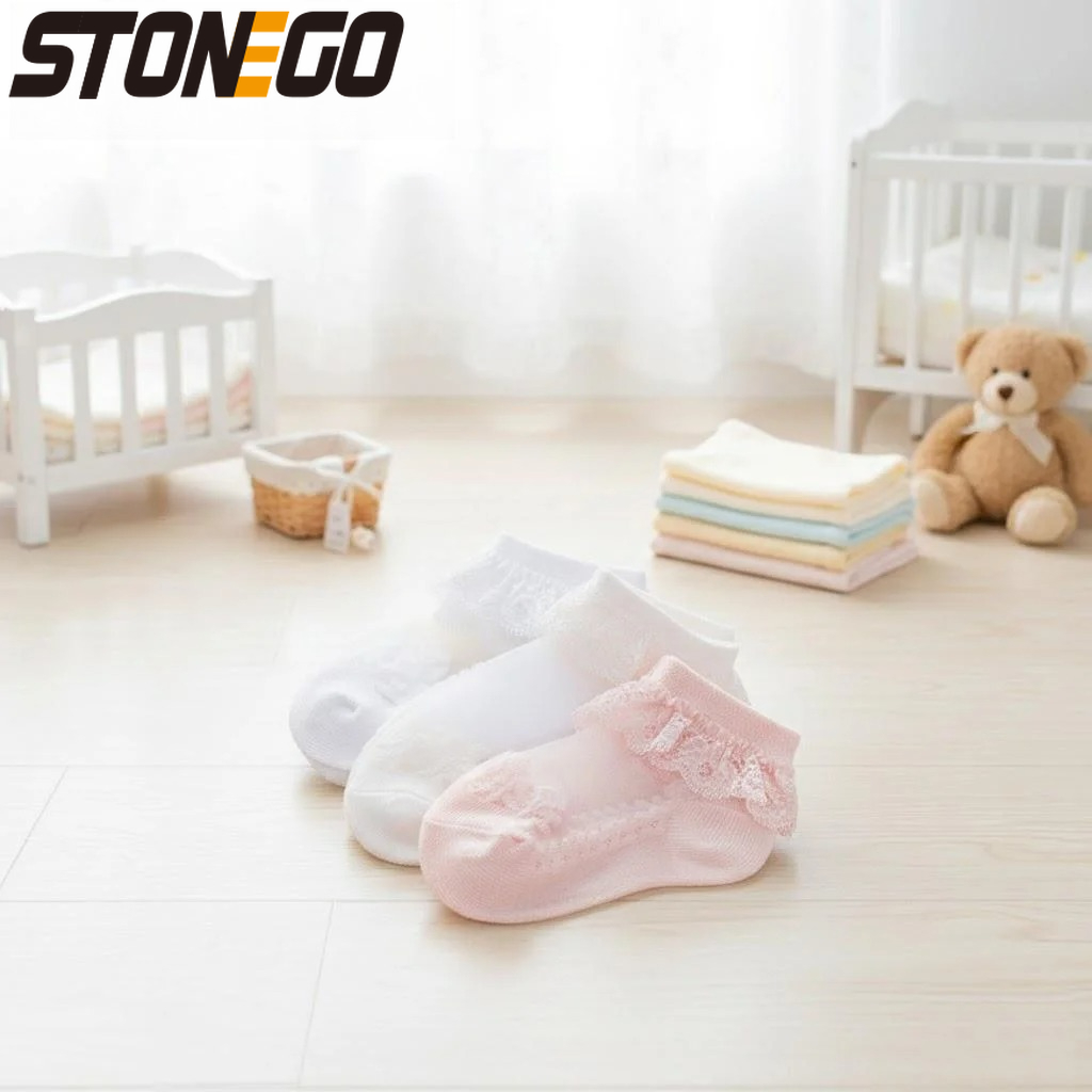 Unisex Baby Socks Non Slip - Cute Lace Floral Net Baby Socks