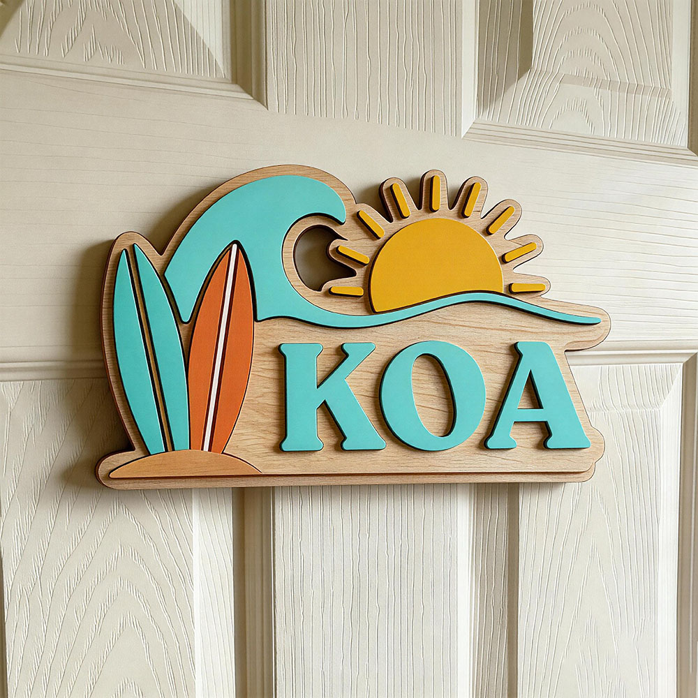 Nursery - Custom Beach Wave Surfboard Sun Name