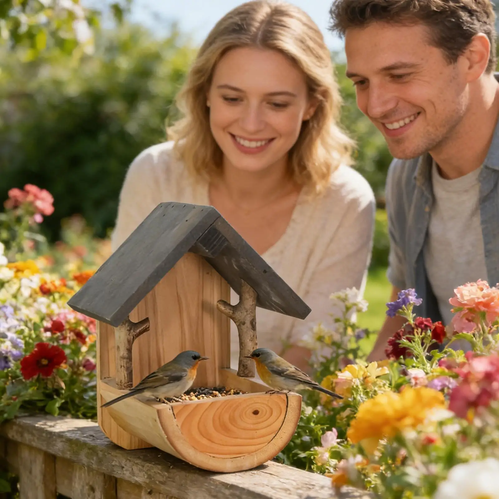 Wall Mount Wooden bird feeder  - Feeding ulasan dan harga