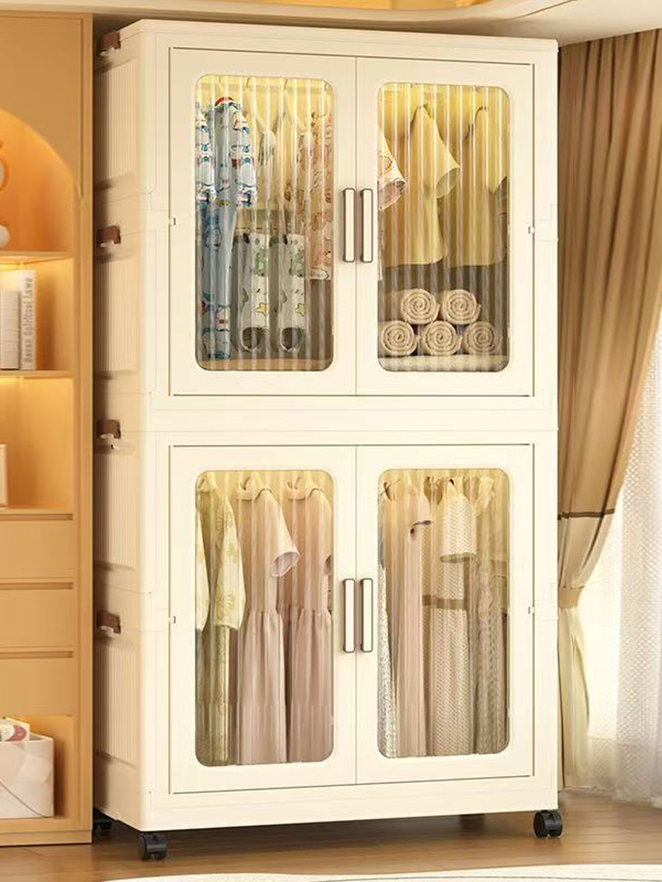 Folding storage cabinet home c - Baby Clothes ulasan dan harga