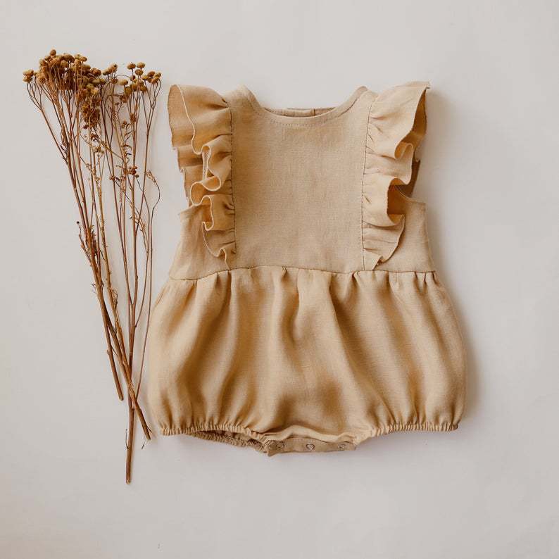 Summer Newborn Infant Baby Gir - Baby Summer Linen Sleeveless Jumpsuit ulasan dan harga