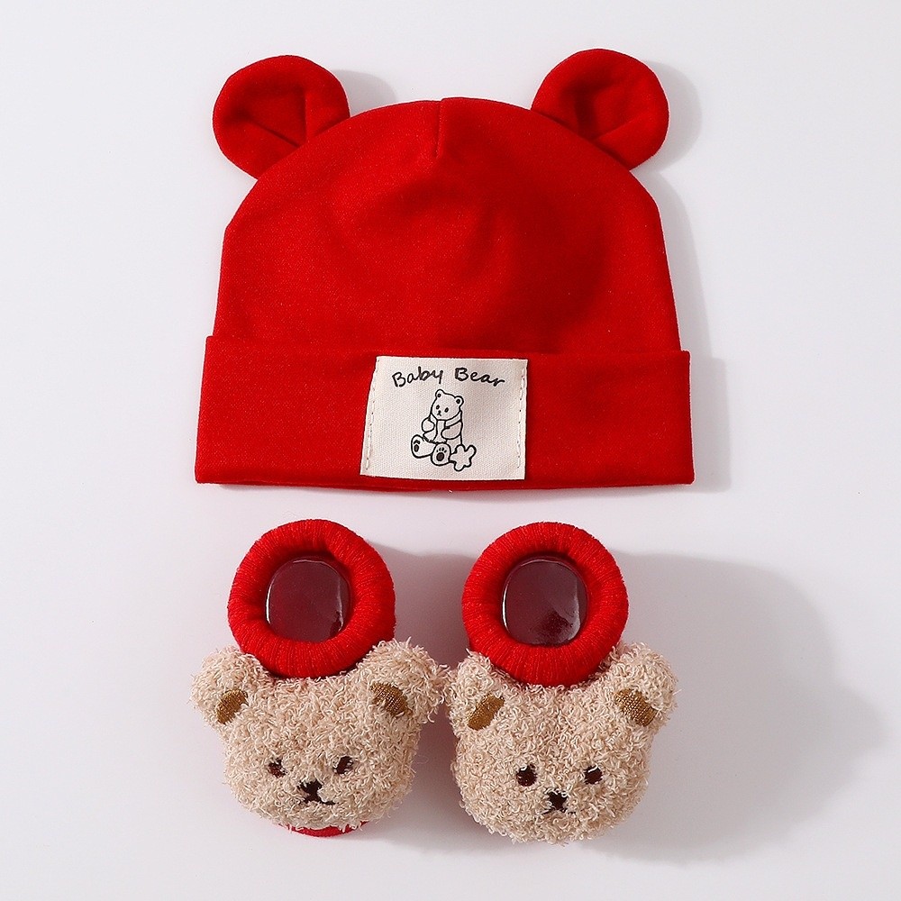 2Pcs/Set Cute Cotton Baby Hat  - Infant Beanie Hat With Ears ulasan dan harga