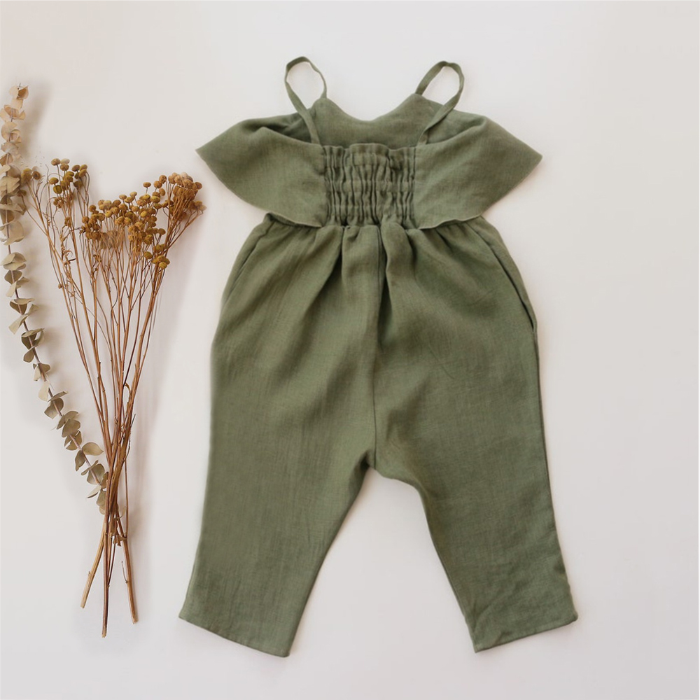 Baby Girl Summer Clothes Baby  - Baby Summer Linen Sleeveless Jumpsuit ulasan dan harga
