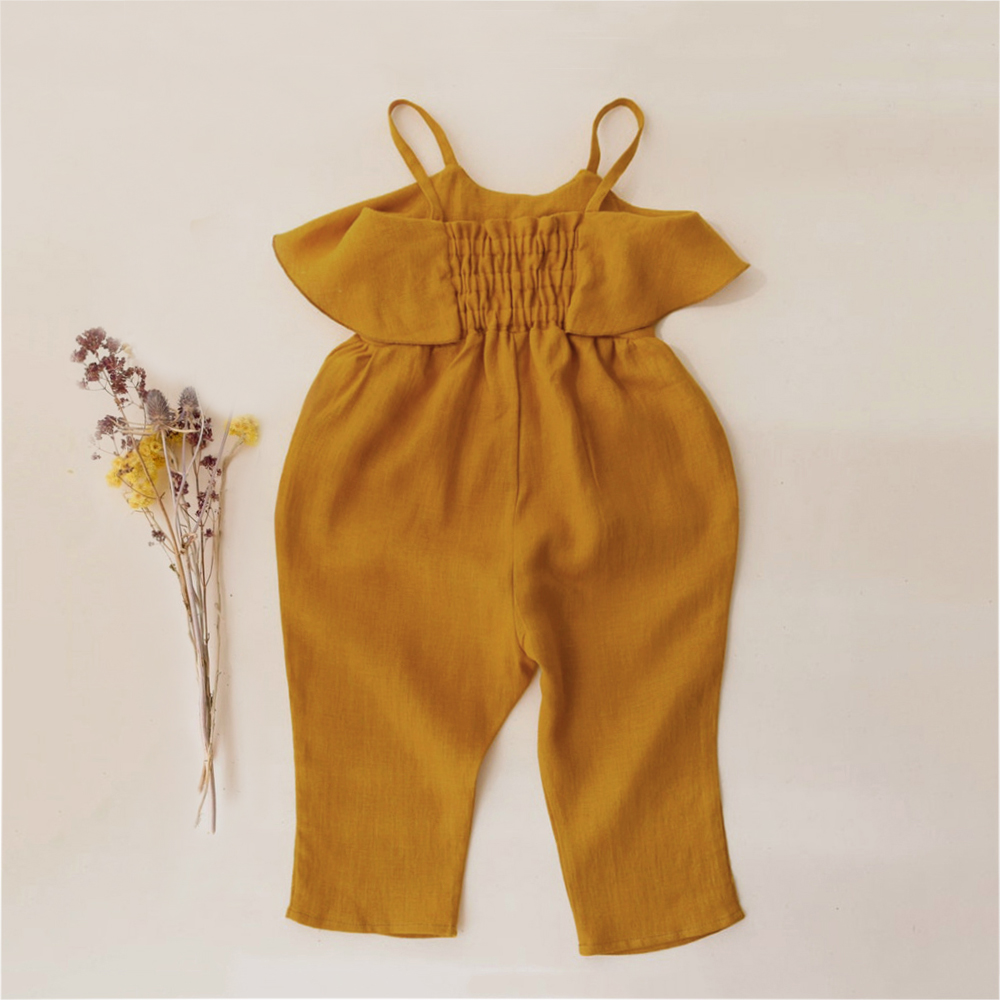 Baby Girl Summer Clothes Baby  - Baby Summer Linen Sleeveless Jumpsuit ulasan dan harga