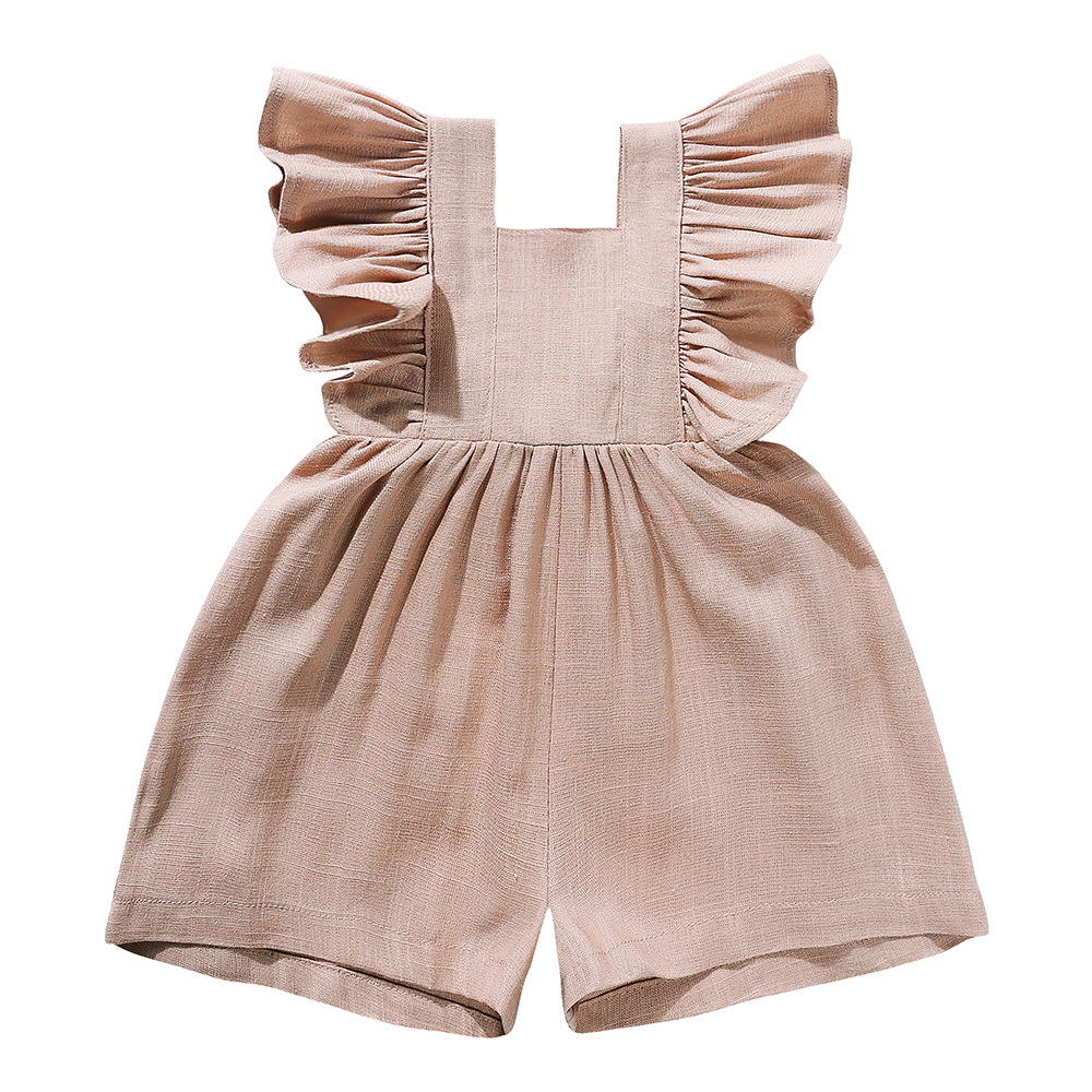 Summer Baby Clothes Unisex Gir - Baby Summer Linen Sleeveless Jumpsuit ulasan dan harga