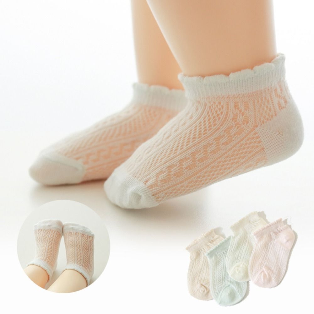 4Pairs New Cotton Baby Ruffle  - Unisex Baby Socks Non Slip ulasan dan harga