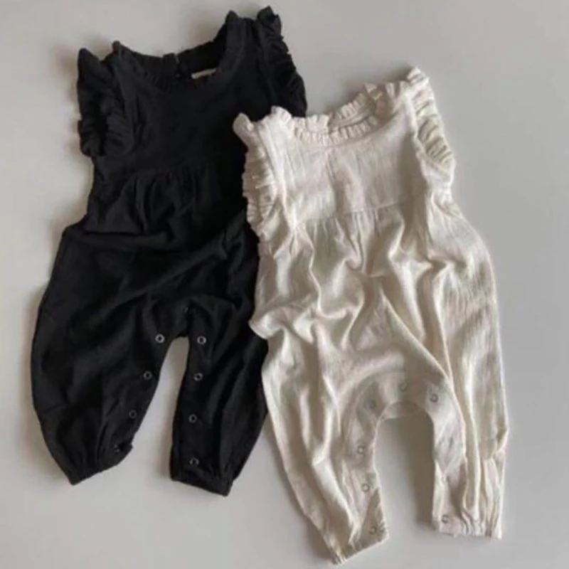 MILANCEL Summer Baby Rompers   - Baby Summer Linen Sleeveless Jumpsuit ulasan dan harga