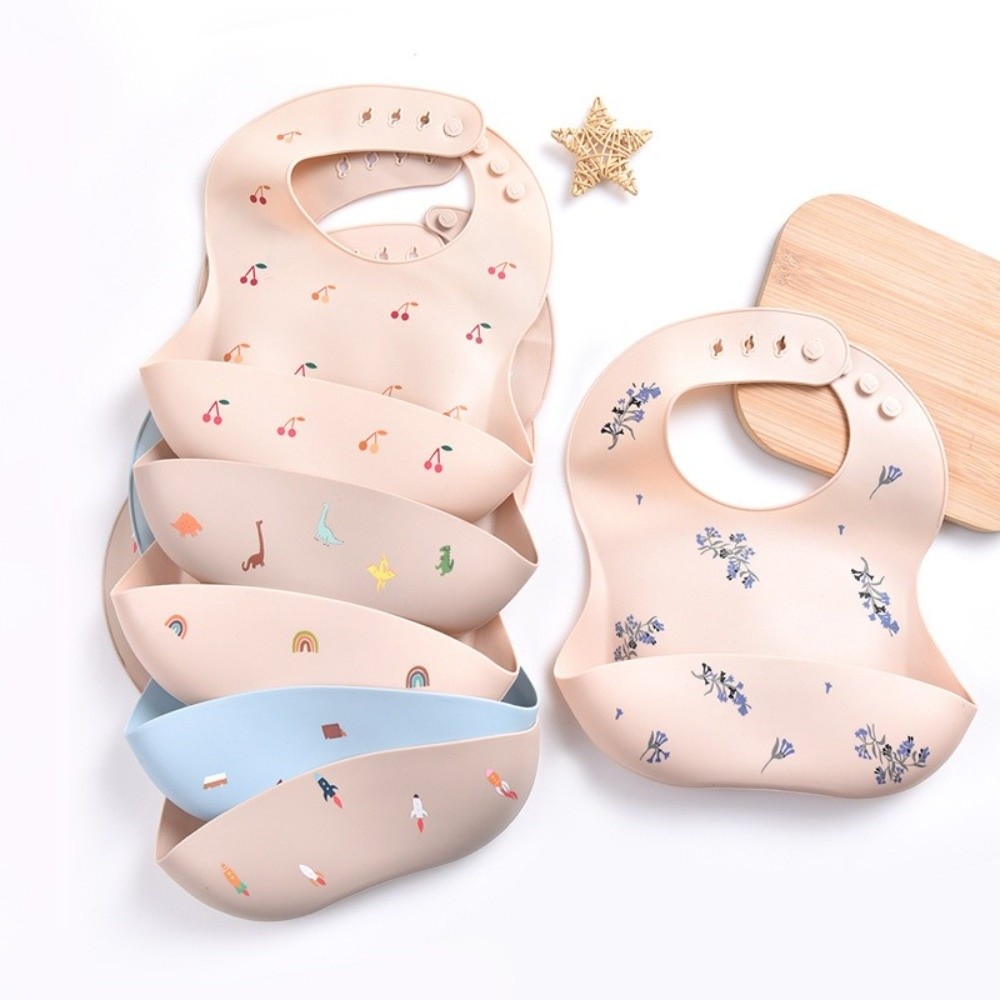 New Silicone Baby Eating Bib A - Waterproof Baby Bibs Silicone ulasan dan harga