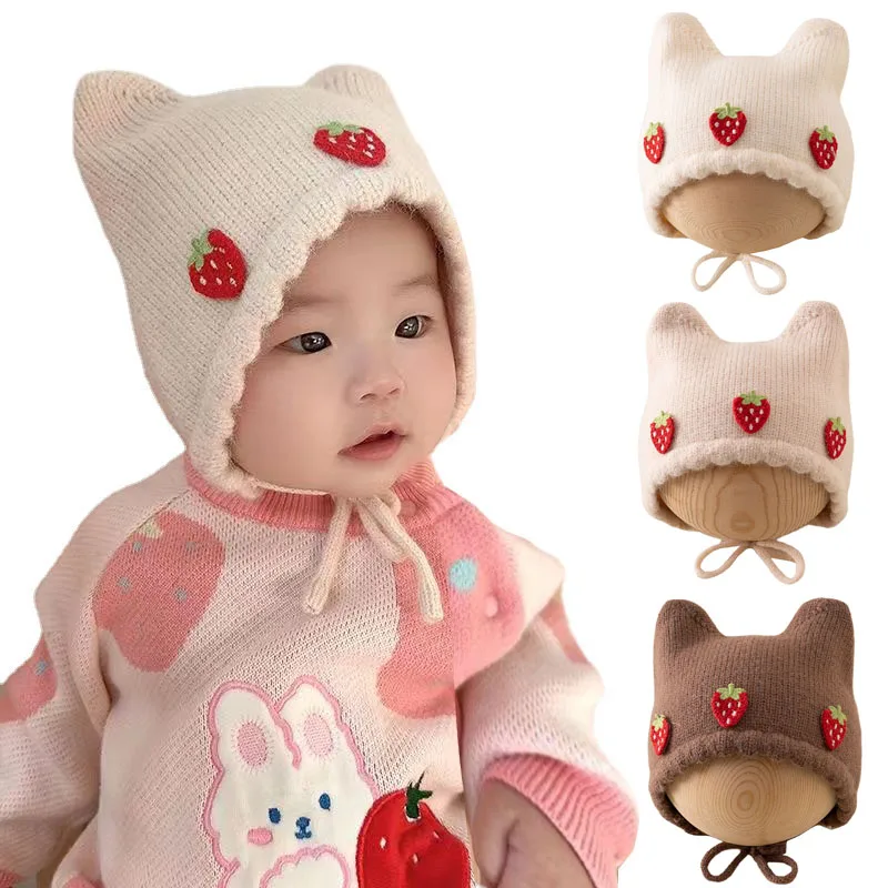 New Autumn Winter Baby Girl Ha - Infant Beanie Hat With Ears ulasan dan harga
